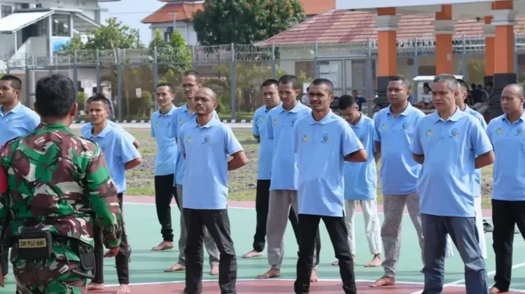 Perkuat Kedisiplinan Warga Binaan, Lapas Kerobokan Gandeng Kodim 1611/Badung