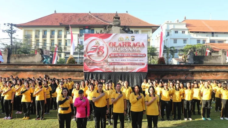 Semarak Hari Jadi ke-78 Polwan, Polda Bali Gelar Olahraga Bersama