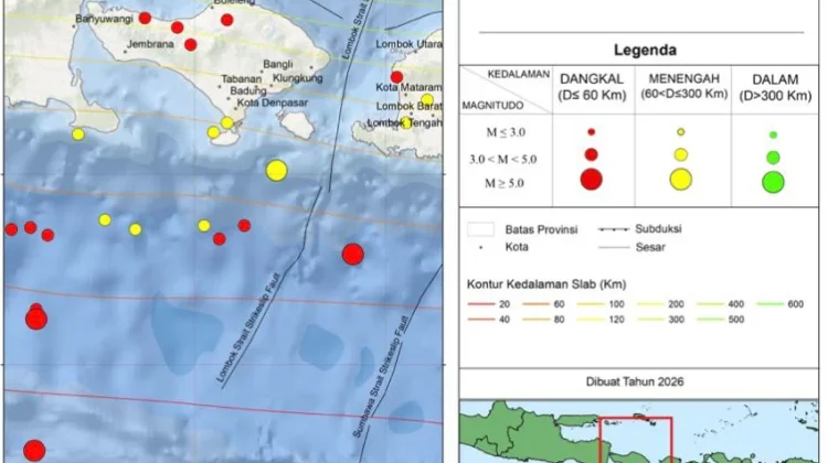 Puluhan Gempa Dangkal Guncang Bali Subduksi Indo Australia-Eurasia