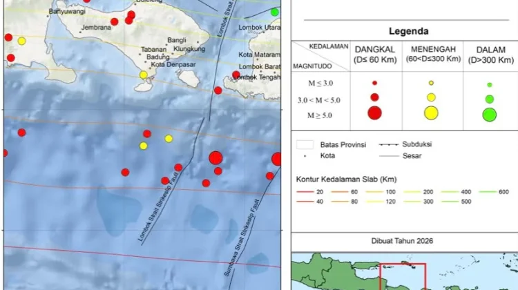 Puluhan Gempa Dangkal Guncang Bali dan Wilayah Sekitarnya