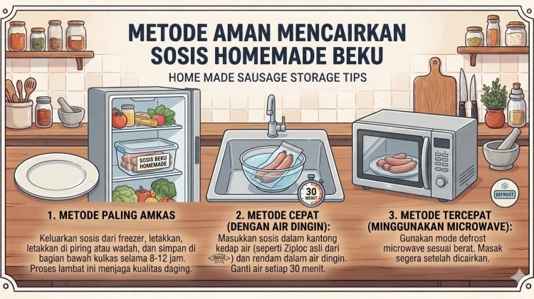 Ini Tiga Metode Aman Mencairkan Sosis Homemade Beku