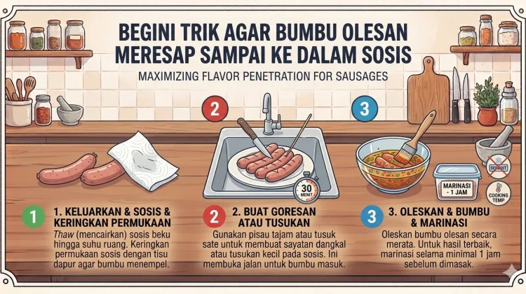 Begini Trik agar Bumbu Olesan Meresap Sampai ke dalam Sosis