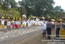 Patroli Polres Gianyar di Kawasan Wisata Tirta Empul
