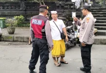 Polsek Dawan Laksanakan Patroli KRYD dan Pengamanan di Pura Goa Lawah