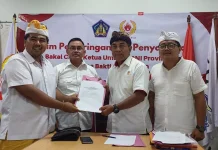 Diwakilkan Ajudannya, Wagub Giri Prasta Daftar Jadi Bakal Calon Ketum KONI Bali