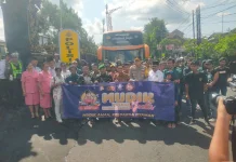 Danramil Nyoman Suryatha Hadiri Pelepasan Mudik Gratis Klungkung