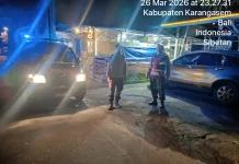 Jaga Kamtibmas, Polsek Bebandem Gelar Blue Light Patrol