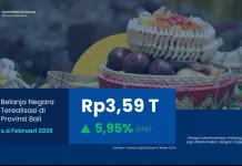 Belanja Negara di Bali Tembus Rp3,59 Triliun pada Februari 2026