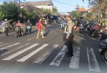 Polres Badung gelar Strong Point Pagi Pastikan Lalin Lancar