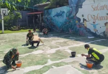 Personel Koramil Tabanan Rehabilitasi Panti Asuhan Salam