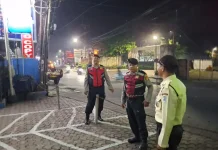 Polsek Kuta Utara Patroli di Jalan Tegal Jaya Dalung