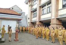 Hari Perpustakaan, Dispusar Gianyar Laksanakan Apel dan Pembukaan Bimtek