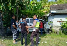 Ambulans Pembawa Jenazah Tabrak Pagar di Jembrana