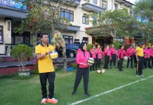 Kapolres Gianyar Buka Turnamen Bola Voli HUT Bhayangkara ke-80
