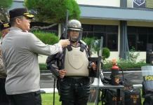 Kapolres Klungkung Cek Kesiapan Almatsus dan Latihan Dalmas Lanjut