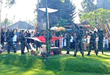 Kodim Tabanan Gelar Upacara Perabuan Militer Pelda Purn I Ketut Sukadana