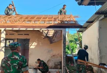 Wujud Kemanunggalan TNI, Kodim Tabanan Kebut Renovasi SDN 4 Delod Peken