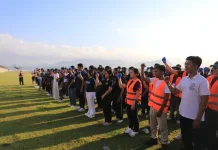 Bupati Satria Hadiri Aksi Clean Up "Back to School" di Kawasan PKB Gunaksa