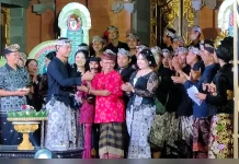 Polsek Dawan bersama Pecalang Amankan Puncak HUT Yowana Gema Pusaka ke-45
