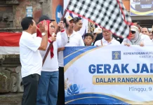 Kanwil Kemenkum Bali Semarakkan Hari Pengayoman ke-81 dengan Gerak Jalan Bersama