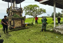 Semangat Gotong Royong Warnai Kerja Bakti Babinsa dan Perangkat Desa Belumbang