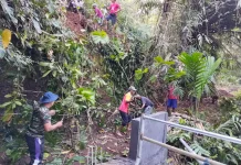 Gotong Royong Warnai Pembangunan Jembatan Garuda Getakan