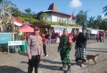 Babinsa Pesagi kawal Pendistribusian Sembako dan Layanan Pengobatan Gratis