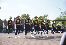 Kodim Gianyar Dampingi Pelajar di Lomba HUT TNI