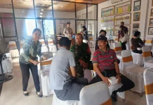Babinsa Paksebali Hadiri Rakor Fasilitasi Pembangunan Desa