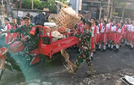 Aksi Nyata Danramil Penebel Bangun Budaya Peduli Lingkungan