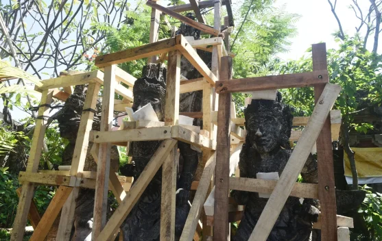 Patung Panca Dewata Dipindahkan Sementara, Disbud Denpasar Jaga Keaslian Arca