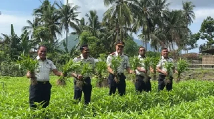 Lapas Ende Panen Kangkung, Terung, dan Pepaya Warga Binaan