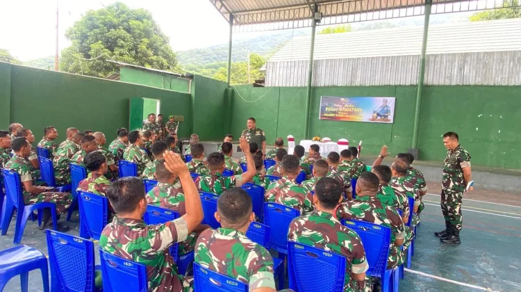 Inspektur Kodam IX/Udayana Evaluasi Kinerja Kodim Flotim