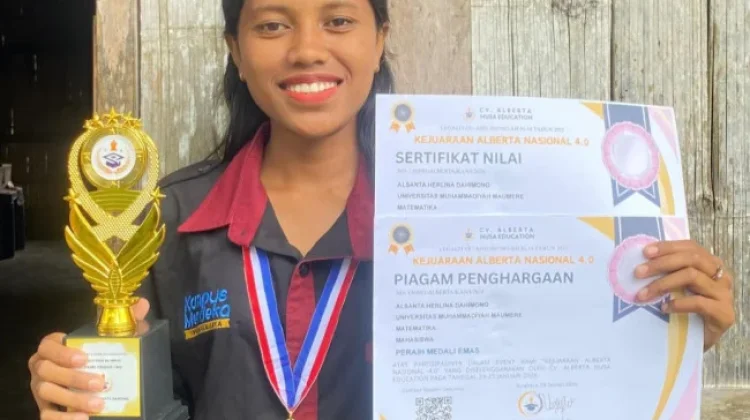 Mahasiswi Unimof Raih Emas Kompetisi Nasional Matematika