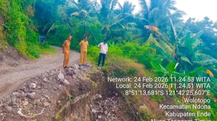 Akses Jalan Terancam Putus, Dinas PU Ende Siapkan Penanganan Darurat di Wolotopo