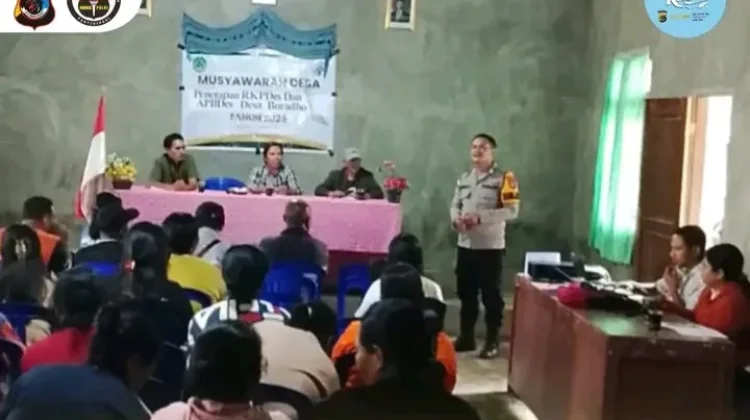 Bhabinkamtibmas Hadiri Musyawarah RKPDES Boradho, Tekankan Transparansi