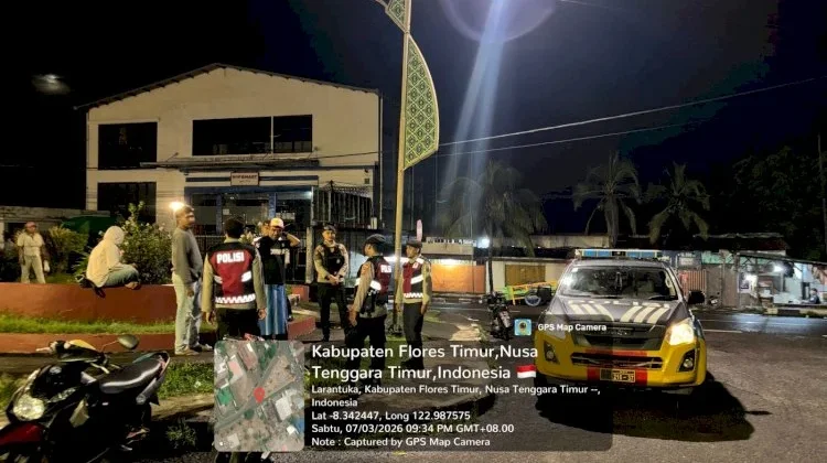 Patroli Malam Polres Flores Timur Jaga Keamanan Ramadan