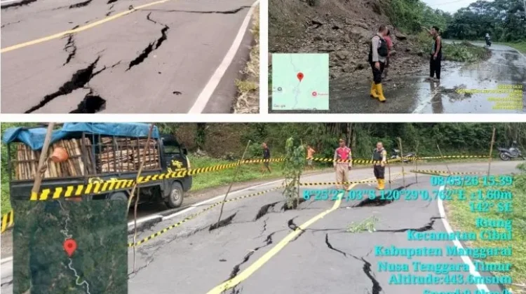 Polisi dan Bina Marga Tangani Longsor di Jalur Ruteng–Reo, Lalu Lintas Tetap Normal