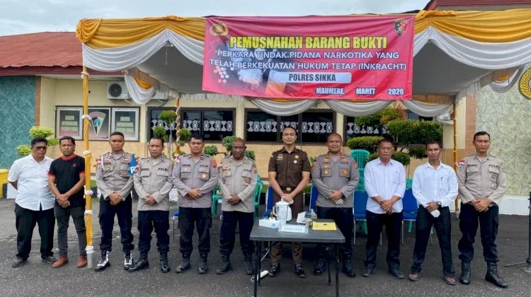 Polres Sikka Musnahkan Barang Bukti Narkotika