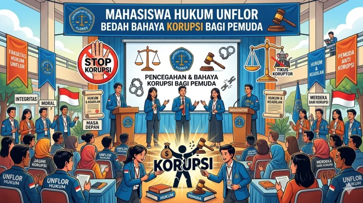 Mahasiswa Hukum Unflor Bedah Bahaya Korupsi Bagi Pemuda