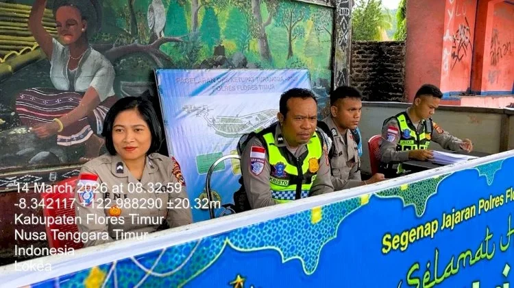 Operasi Ketupat 2026, Polisi Patroli Kawasan Pertokoan Larantuka