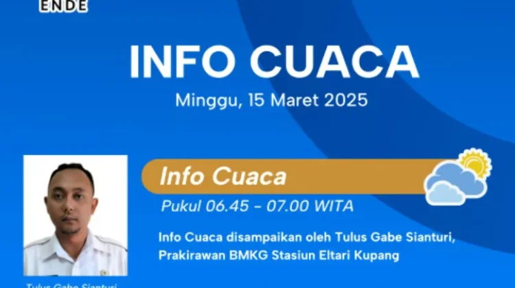 Prakiraan Cuaca NTT Hari Ini Didominasi Hujan