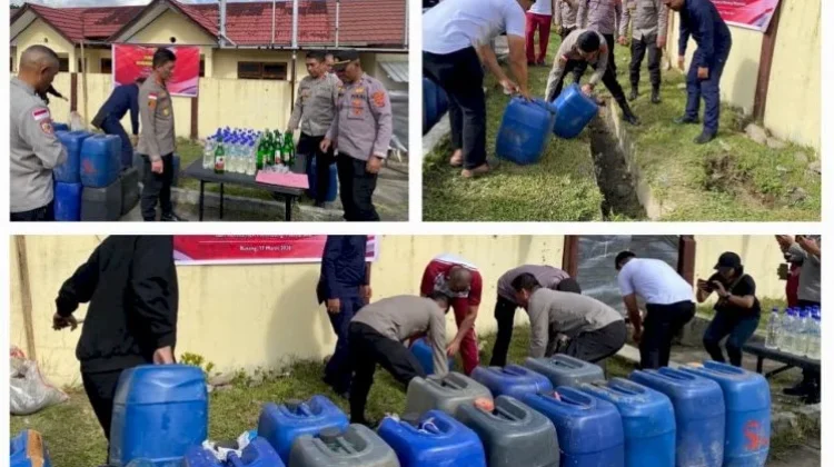 Polres Manggarai Musnahkan Barang Bukti Miras Hasil Sitaan Operasi Keamanan