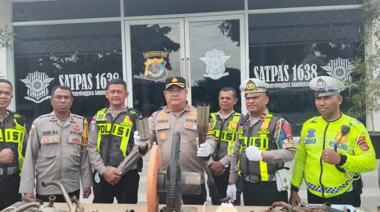 Polres Ende Musnahkan 65 Knalpot Racing, Tekan Balap Liar
