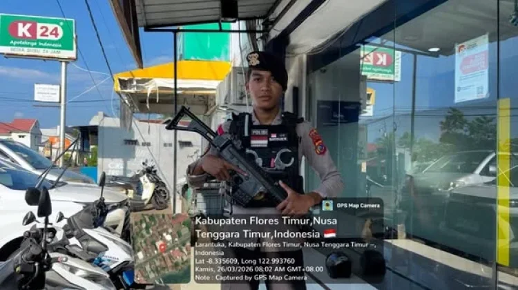 Pamobvit Polres Flotim Perketat Pengamanan Objek Vital Perbankan
