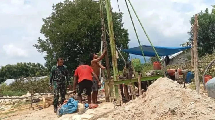 Koramil Aesesa Monitor Progres Pembangunan Sumur Bor Program BNPB Nagekeo