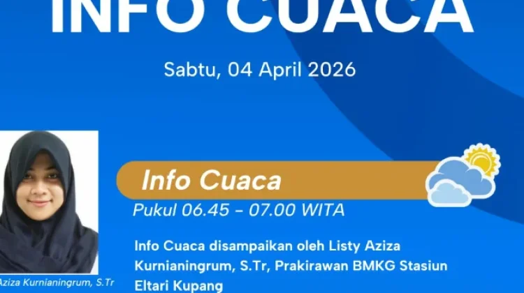 Prakiraan Cuaca NTT Hari Ini Berpotensi Hujan