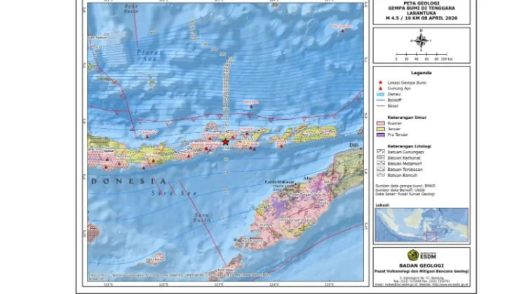 Gempa Magnitudo 4,7 Terjadi di Tenggara Larantuka, Warga Diminta Tetap Tenang