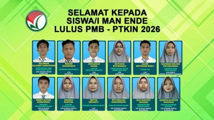 Sebanyak 12 Siswa MAN Ende Lolos SPAN-PTKIN Nasional