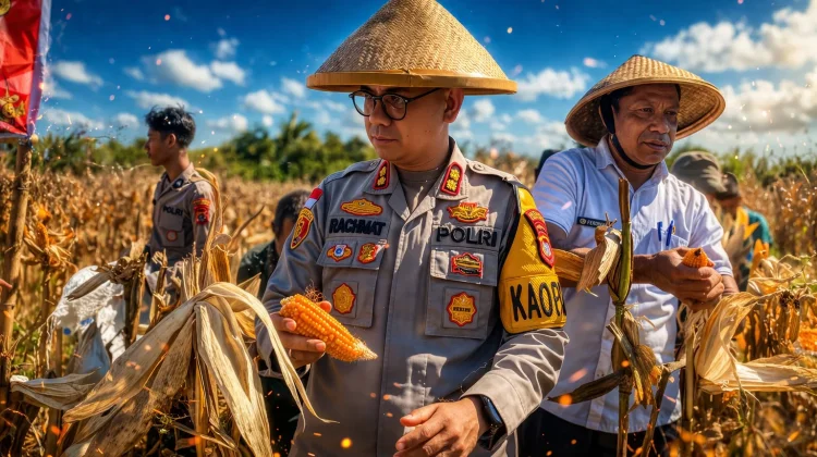 Polres Nagekeo Gelar Panen Raya Jagung, Dukung Ketahanan Pangan Nasional